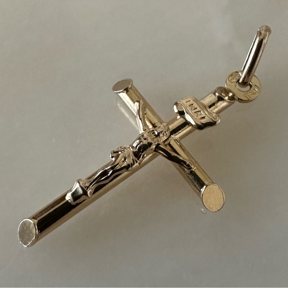 14k Solid Gold Crucifix - Picture 5 of 16